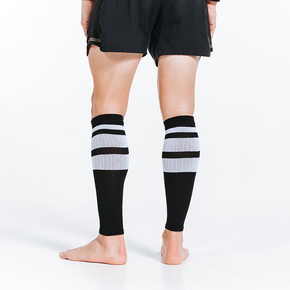Calf Sleeves, Black Classic Stripe