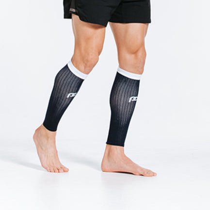 Calf Sleeves, Navy over White