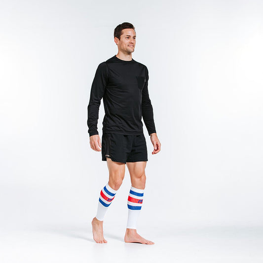 Calf Sleeves, White, Red and Blue Stripe