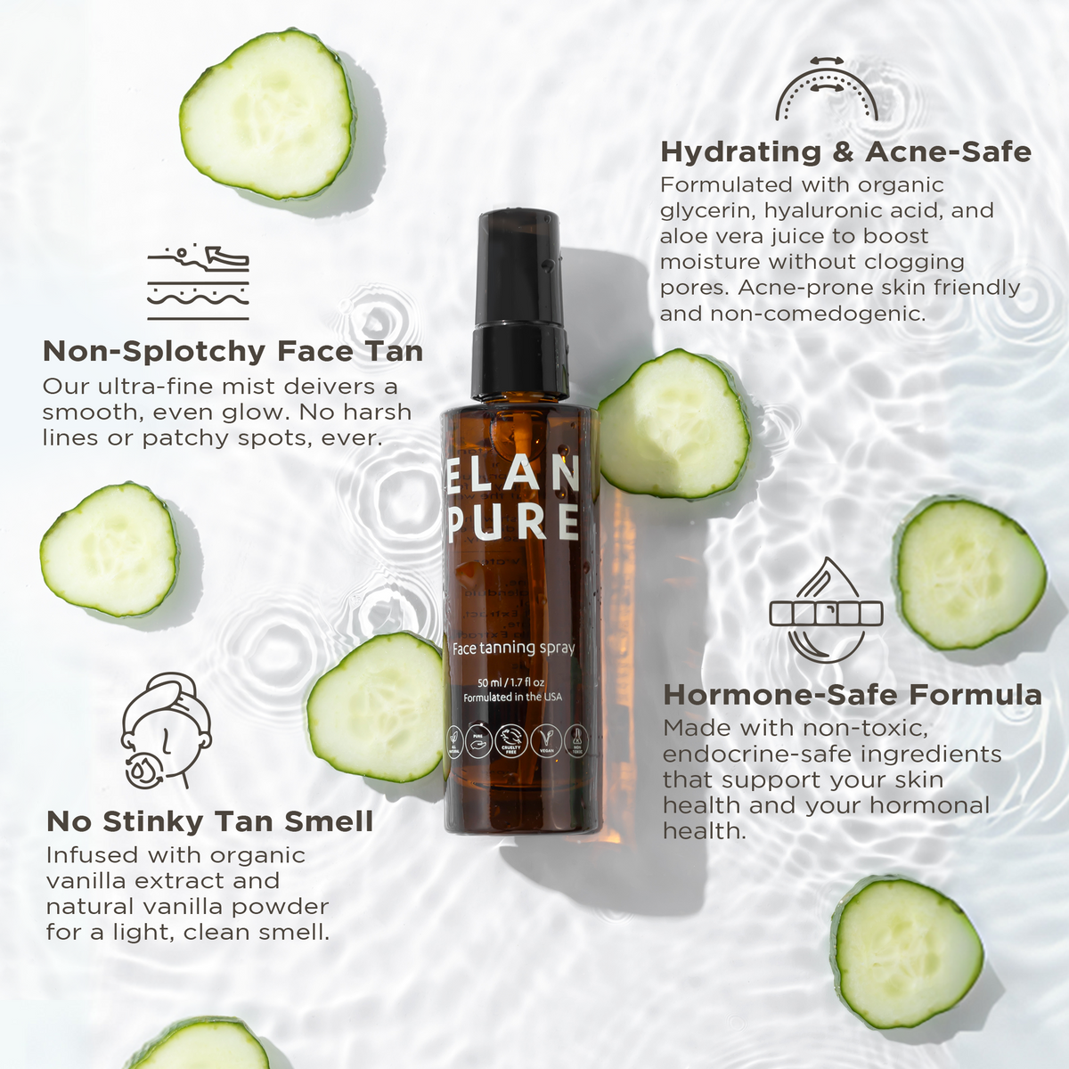 Bruma bronceadora facial