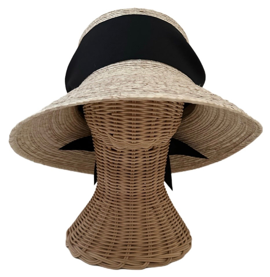 Clematis Bucket Hat - Wide & Short Black Grosgrain Ribbon