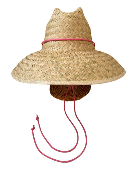 Begonia Sun Hat - Neon Pink Lanyard with Rose Quartz Toggle