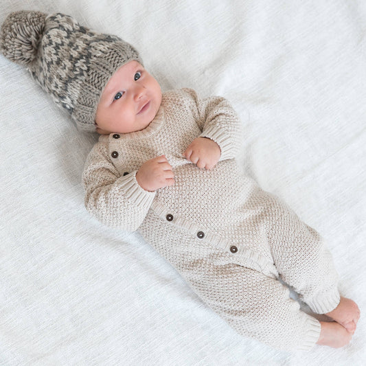 Casey Seed Stitch Sweater Knit Kimono Romper