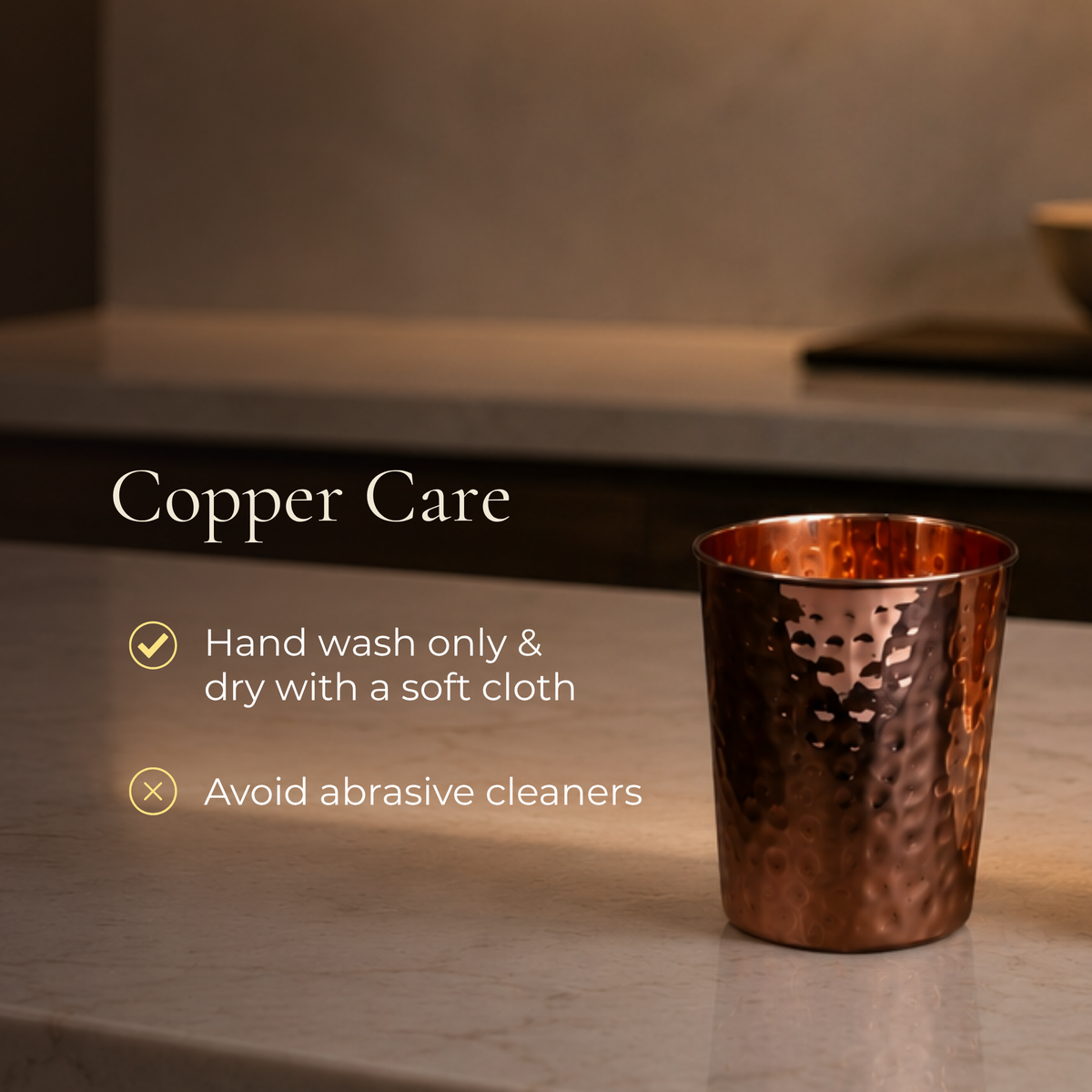 100% Pure Copper Cups - Diamond Design