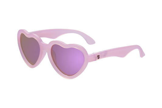 Babiators - Frosted Pink Polarized Heart Sunglasses with Mirrored Lens: Ages 6+