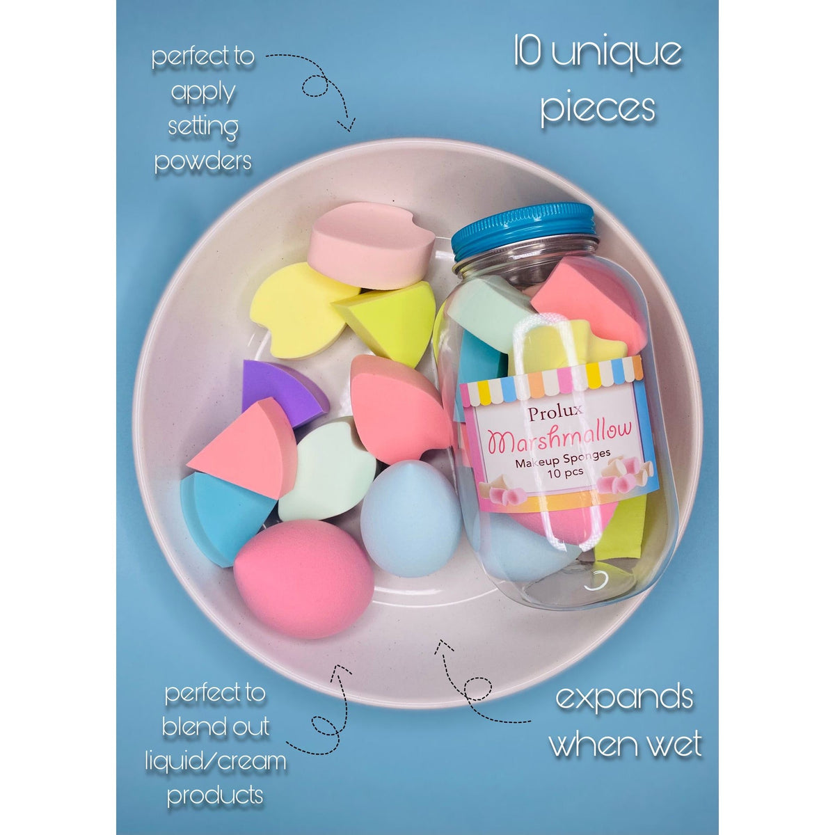 Esponjas de maquillaje Marshmallow (10 unidades)