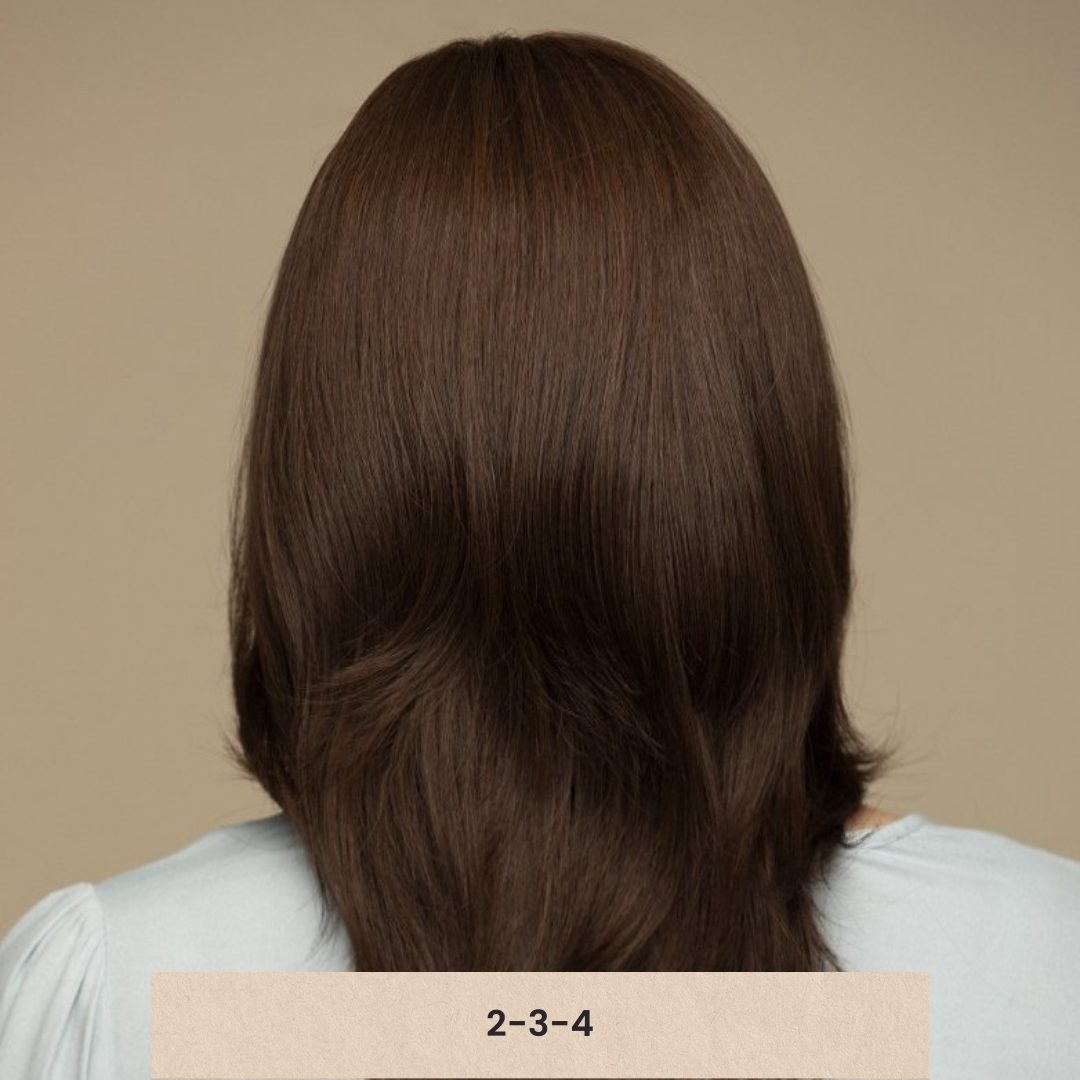 Michelle 14 | Cabello humano europeo, nuevo y de ajuste seguro (parte superior francesa y recogido a mano)