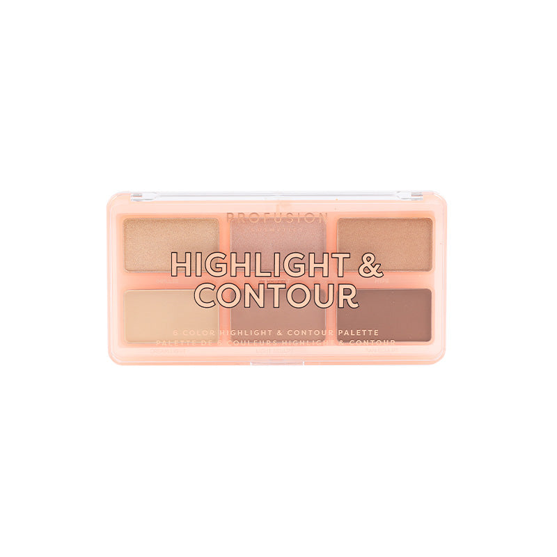 Paleta de 6 tonos para iluminar y contornear el rostro