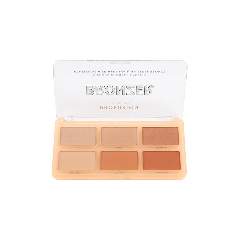 Paleta de 6 tonos bronceadores para rostro