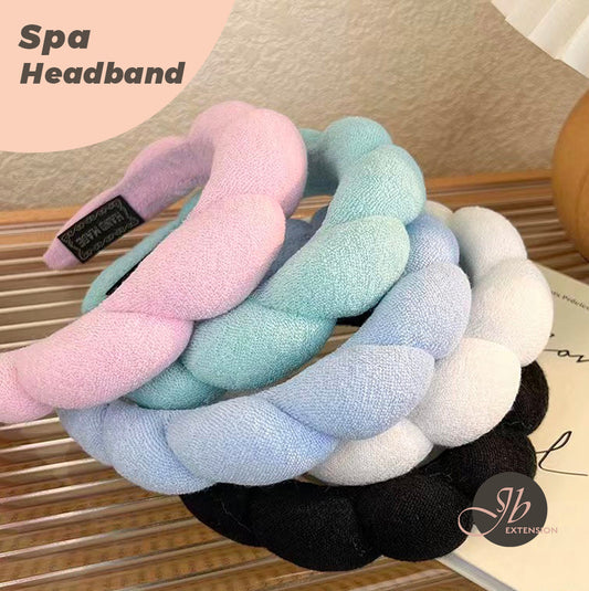 JBextension Spa headbands 2pcs for women-girls, Makeup sponge headband, Non slip face wash, skincare-Padded soft thick terry cloth hair band accessory