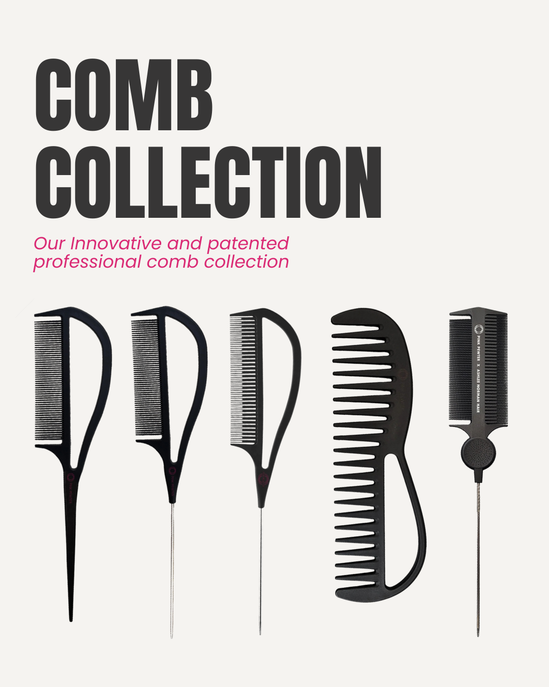 "Never Let Go" Carbon Fibre Color and Styling Comb (Black) #1