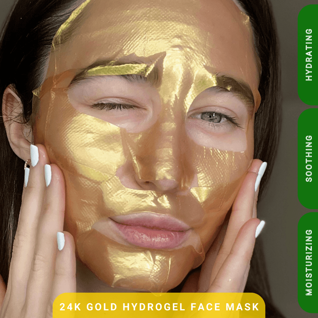 Mascarilla facial de hidrogel de oro de 24 quilates