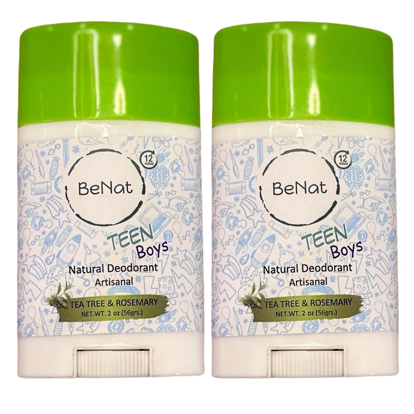 2-Pack all-Natural Deodorants for Kids & Teens