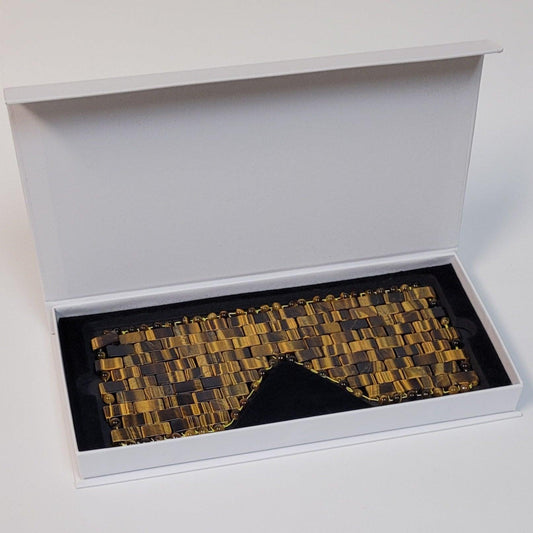 Tiger Eye Gemstone Eye Mask - Handmade