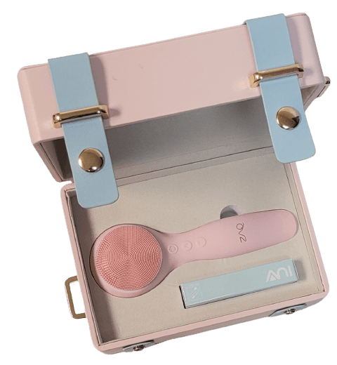 IUV Sonic Micro-current LED Red/Blue Silicone Thermo Cleansing Brush with Gift Box