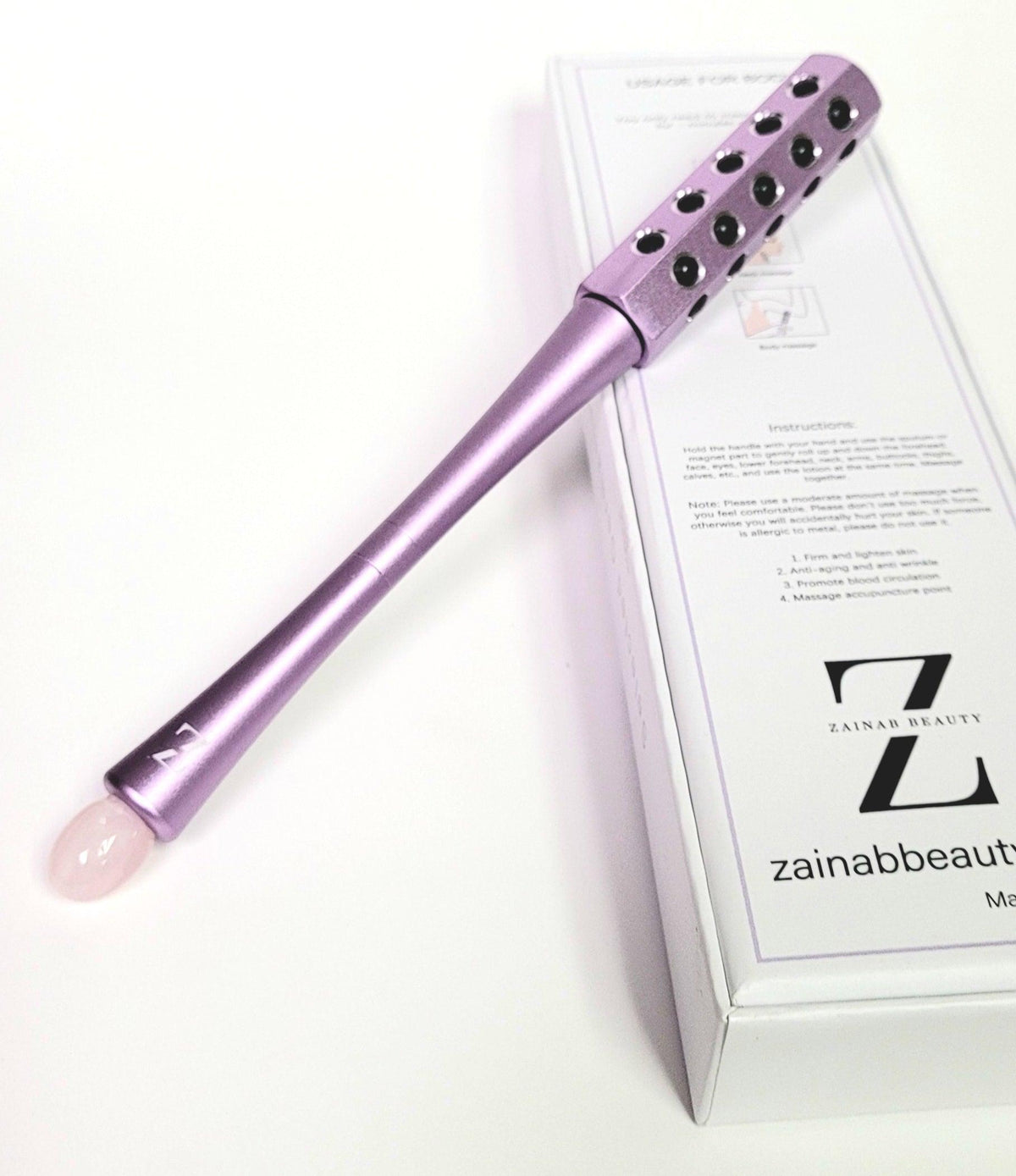 Aria Germanium Massage Roller with Rose Quartz stone