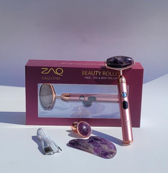 Sana Amethyst Vibrating Changeable Face Rollers w/ Gua Sha