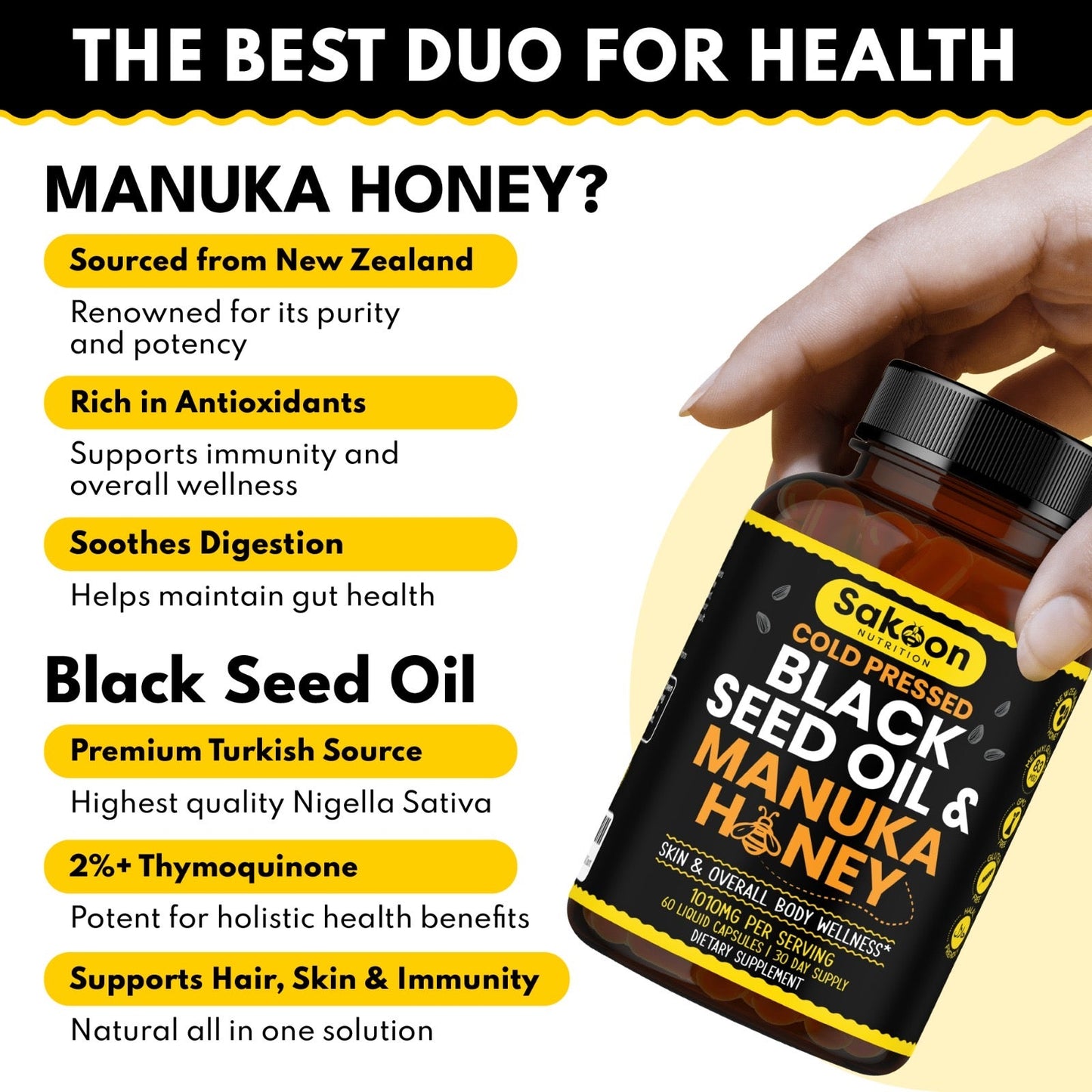 Black Seed Oil & Manuka Honey Capsules
