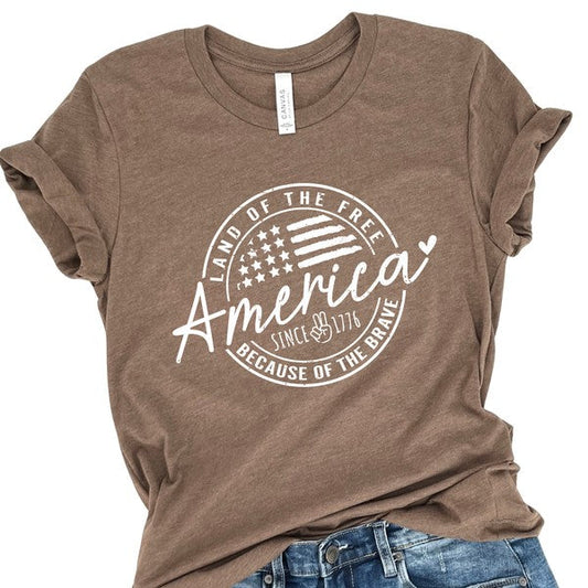 Plus America Land of the Free, Peace Sign tee