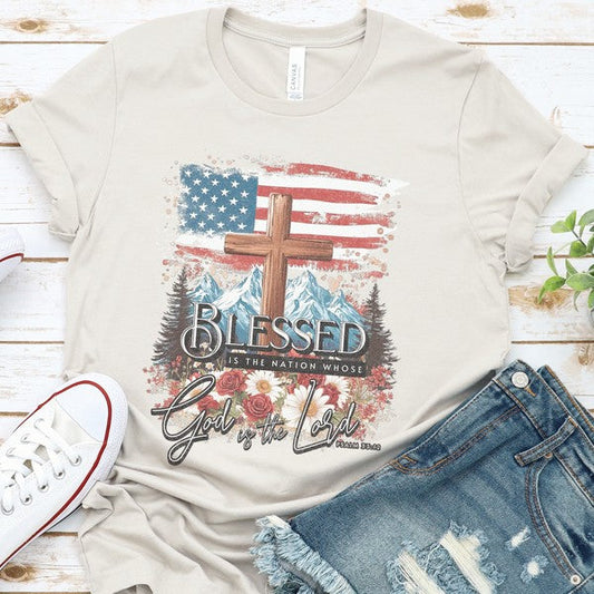 Blessed is the Nation Women's Christian T-shirt