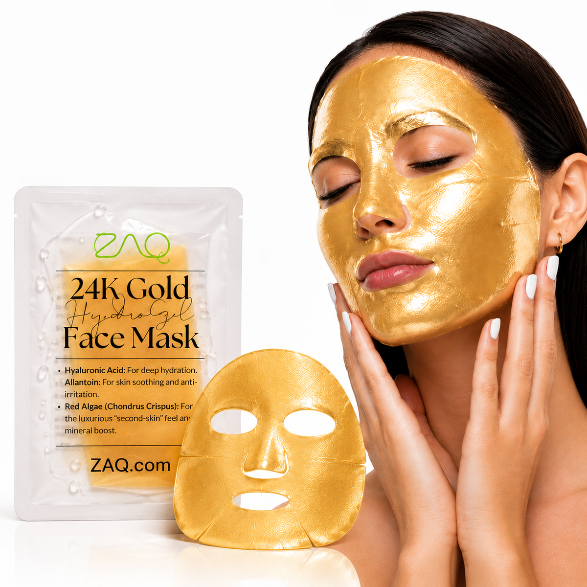 Mascarilla facial de hidrogel de oro de 24 quilates