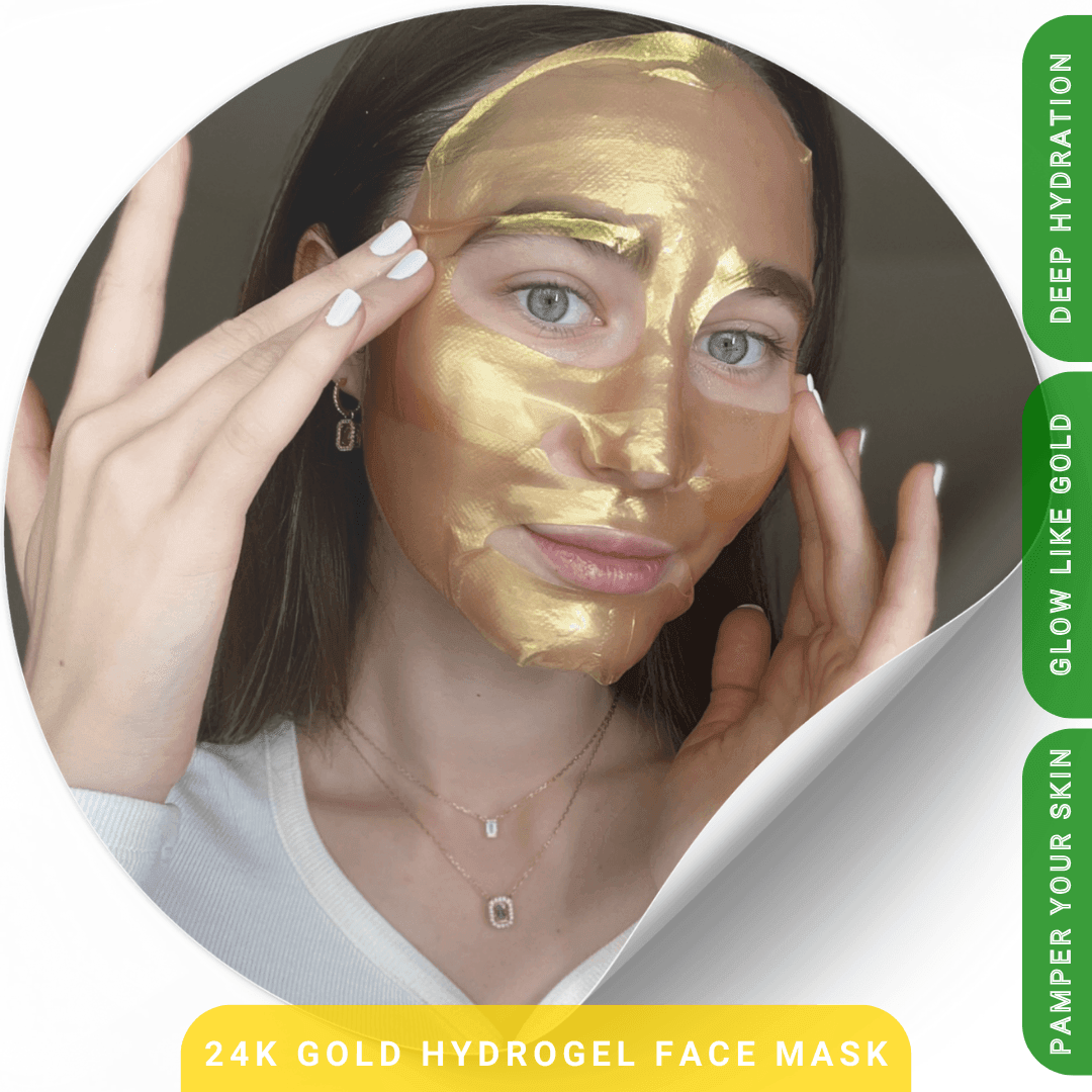 Mascarilla facial de hidrogel de oro de 24 quilates