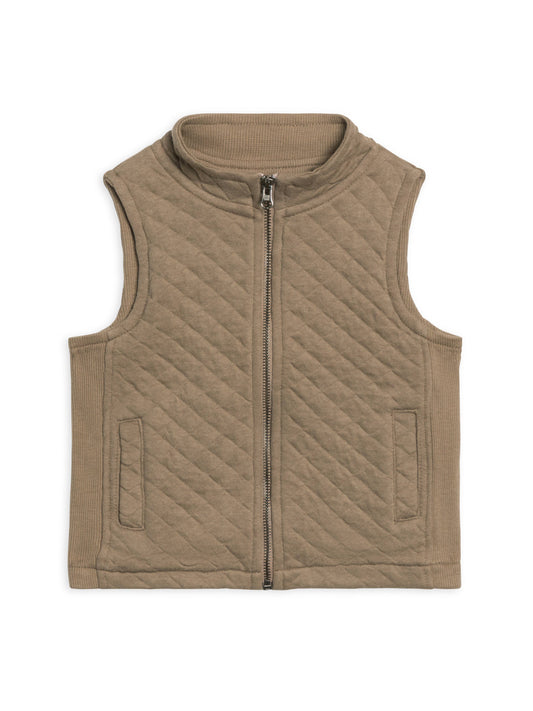 Hudson Quilted Jacquard Zip Up Vest