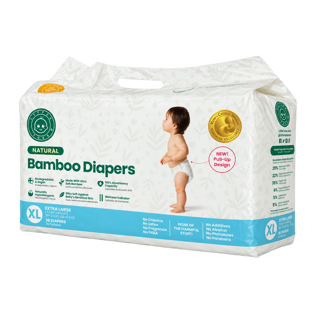 Little Toes® Natural Bamboo Diapers — 36 Pack