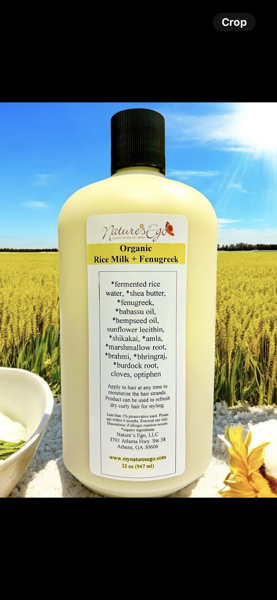 Organic Rice Milk + Fenugreek (fermented rice water, rice milk, moisturizer)