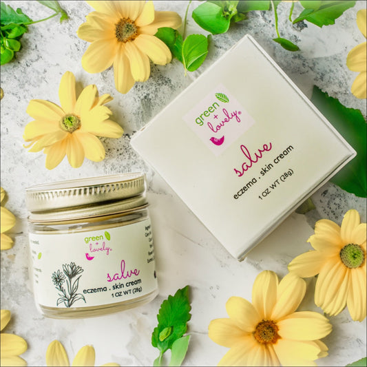 Salve with added Comfrey, Healing, Organic Skin Cream {glass}