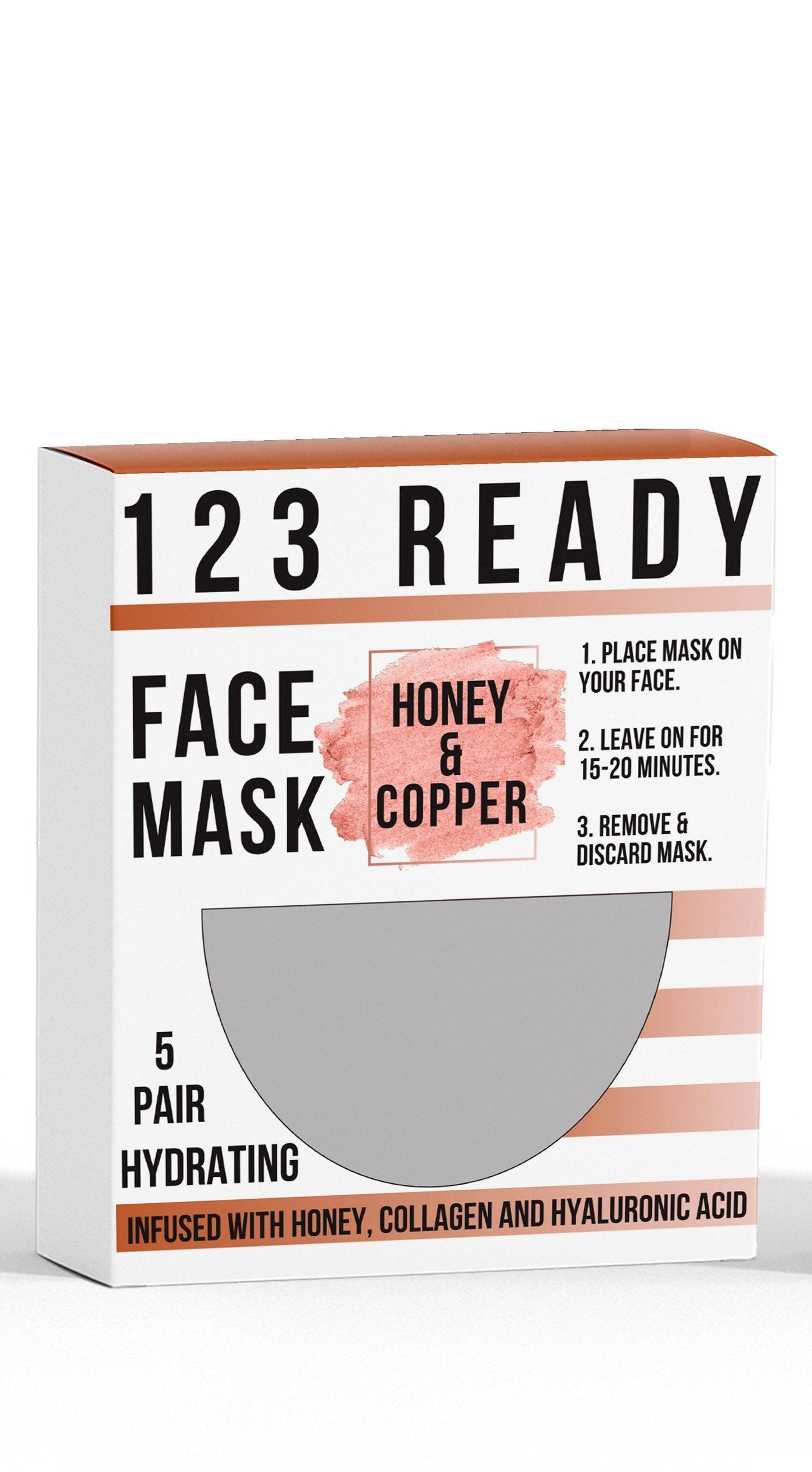 123 READY HONEY & COPPER HYDRATING GEL FACE MASK 1PC