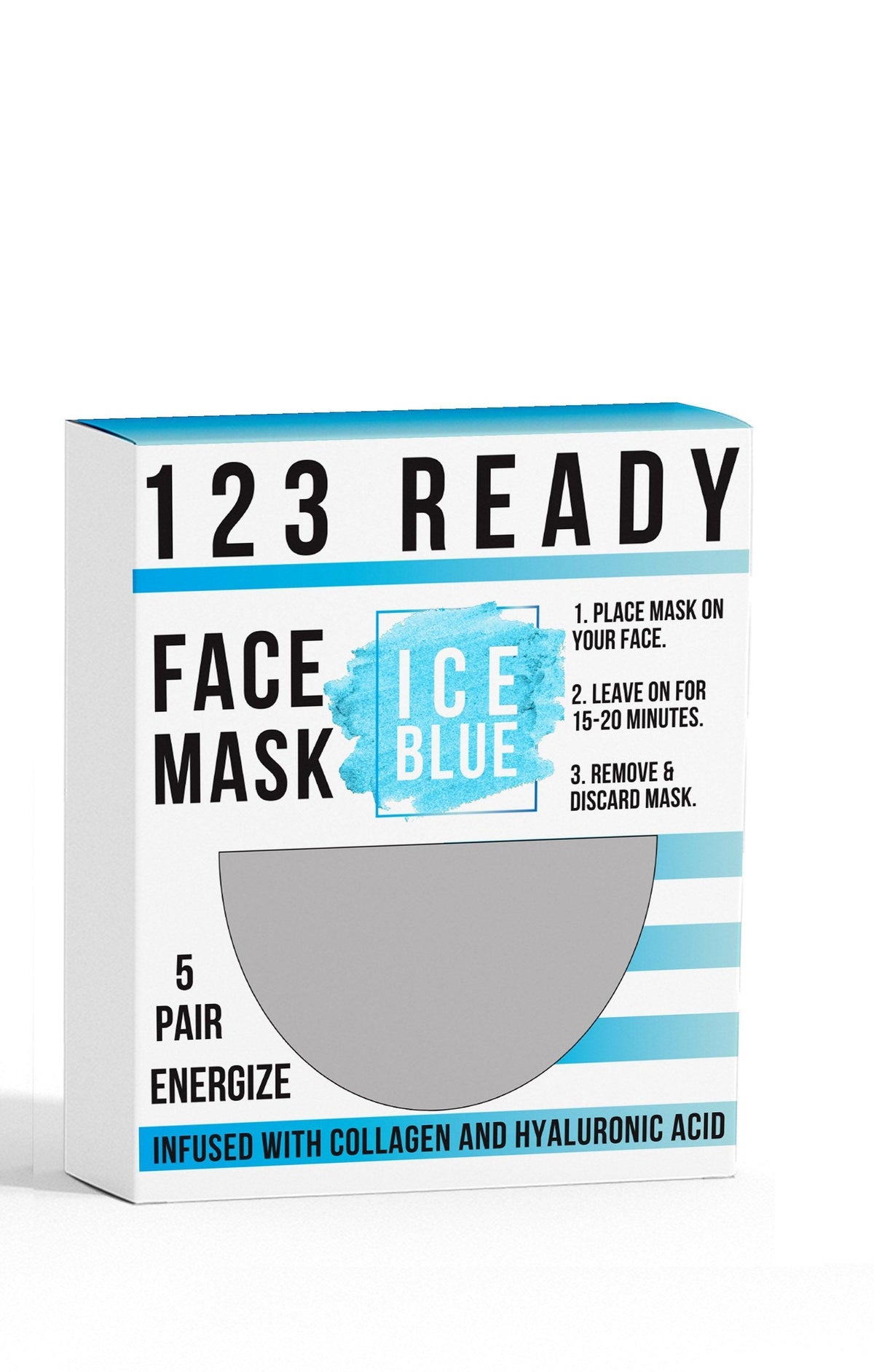 Mascarilla facial de gel azul hielo (5 unidades)