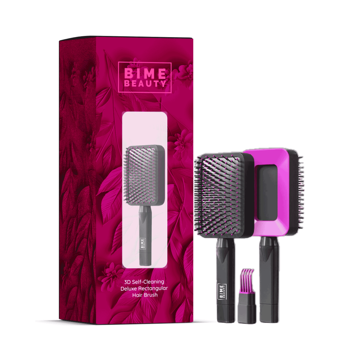 Brosse à cheveux rectangulaire de luxe autonettoyante 3D