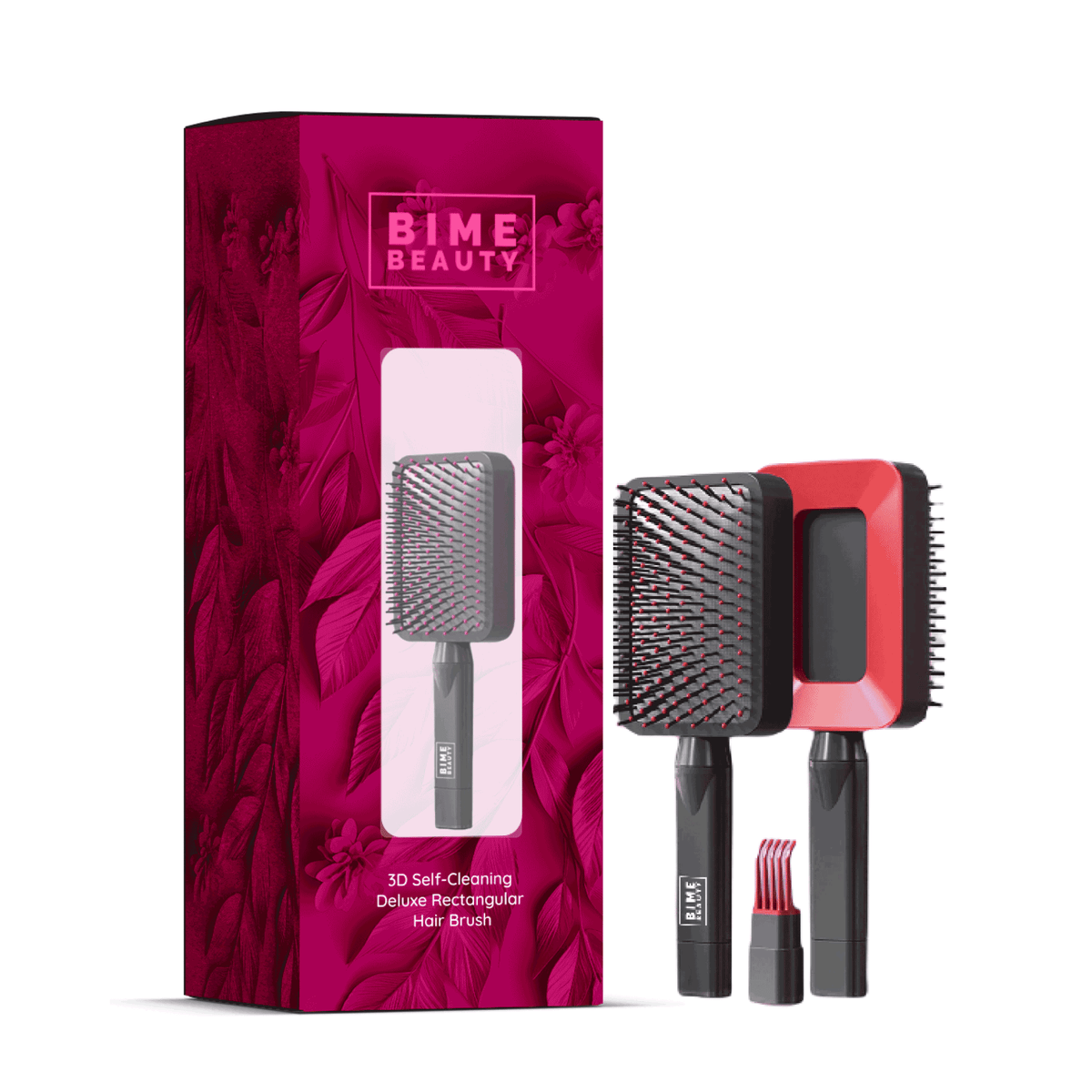 Brosse à cheveux rectangulaire de luxe autonettoyante 3D