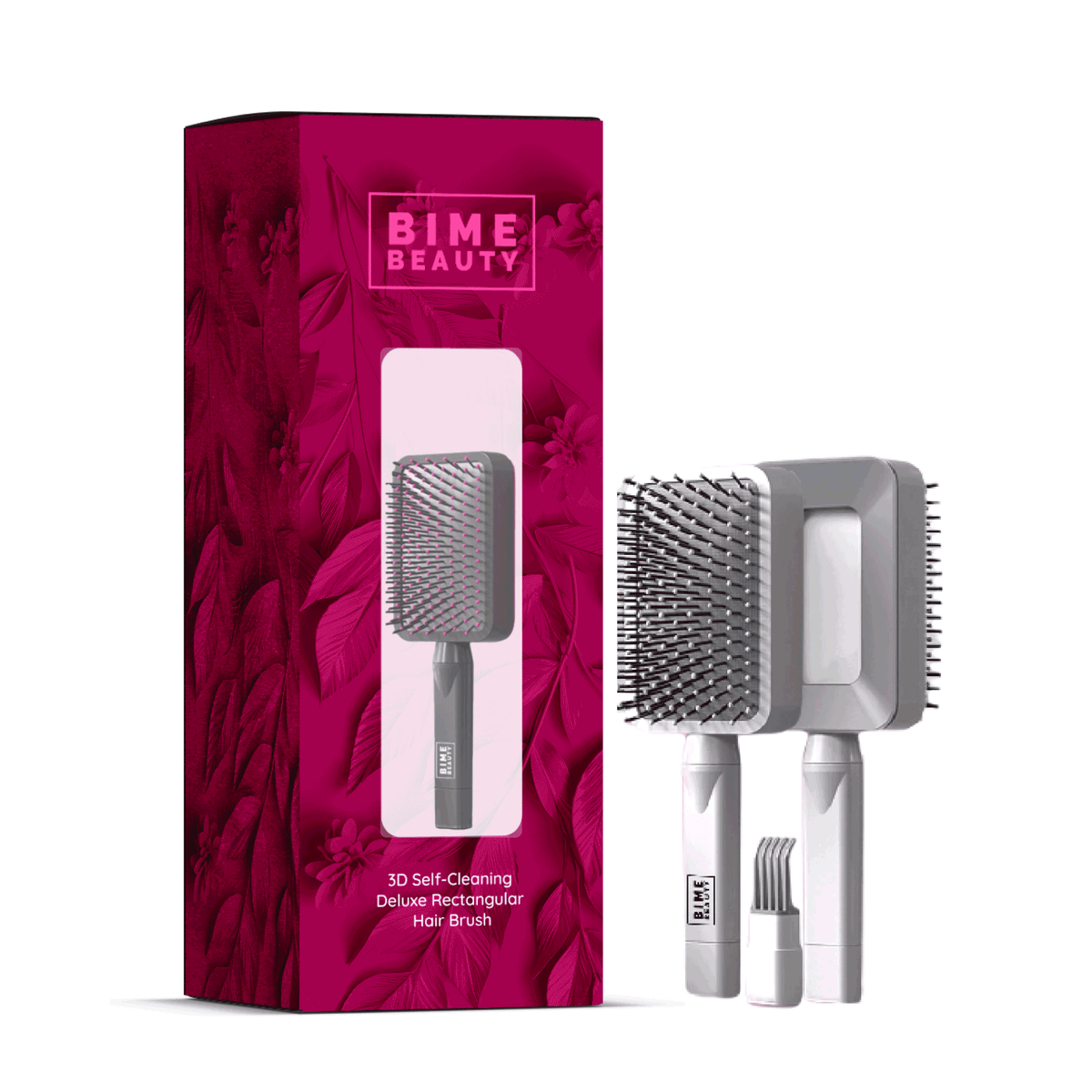 Brosse à cheveux rectangulaire de luxe autonettoyante 3D
