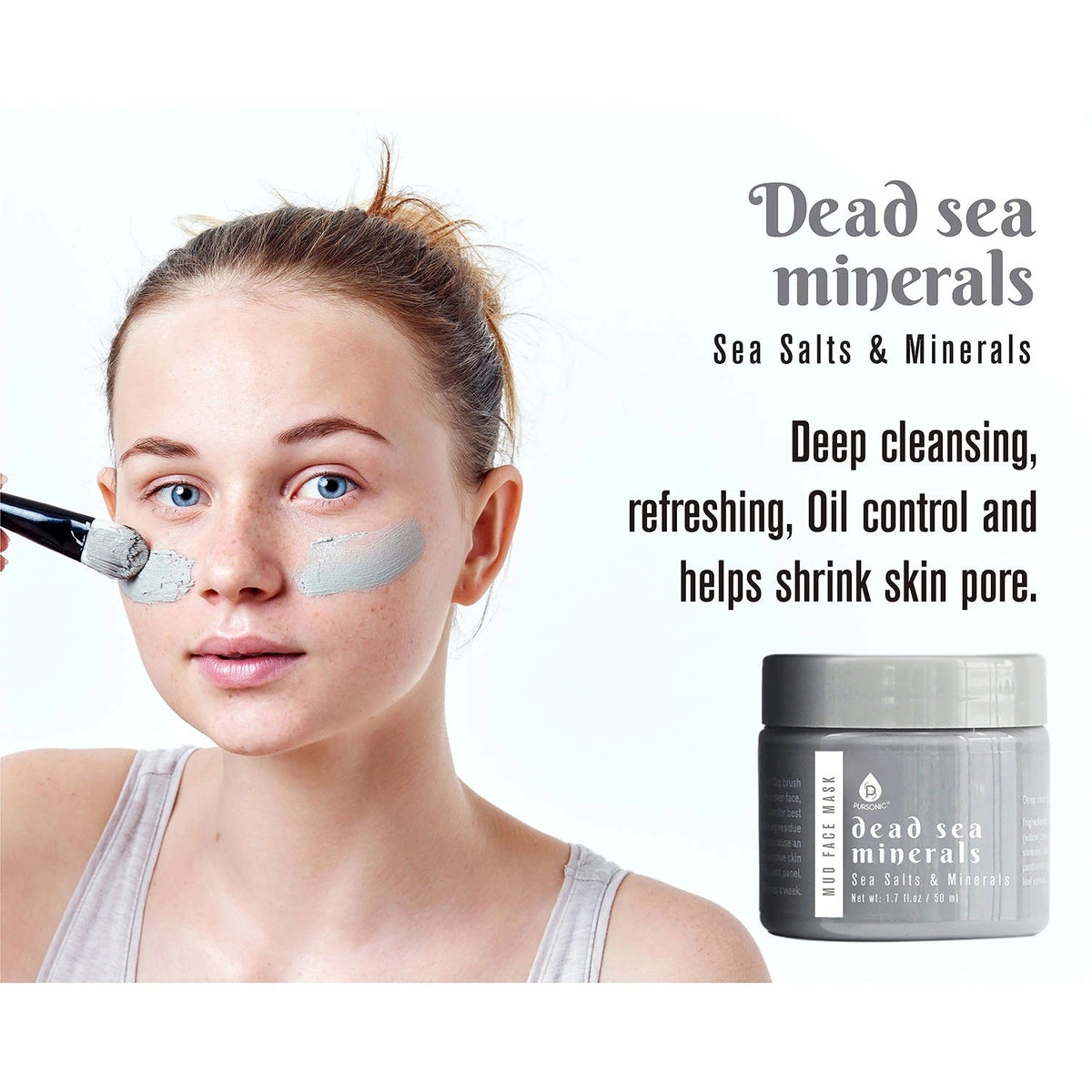 Mascarilla facial de barro con aplicador (paquete de 3)