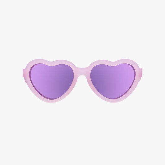 Babiators - Frosted Pink Polarized Heart Sunglasses with Mirrored Lens: Ages 6+