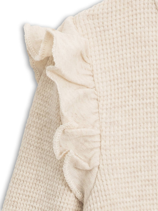 Organic Baby Mila Flutter Sleeve Waffle Romper