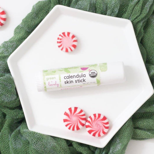 Peppermint Calendula Skin Stick - Organic Lotion Moisture Stick - Travel Size
