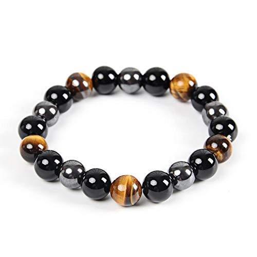 Triple Protection Bracelet - Hematite - Black Obsidian - Tiger Eye