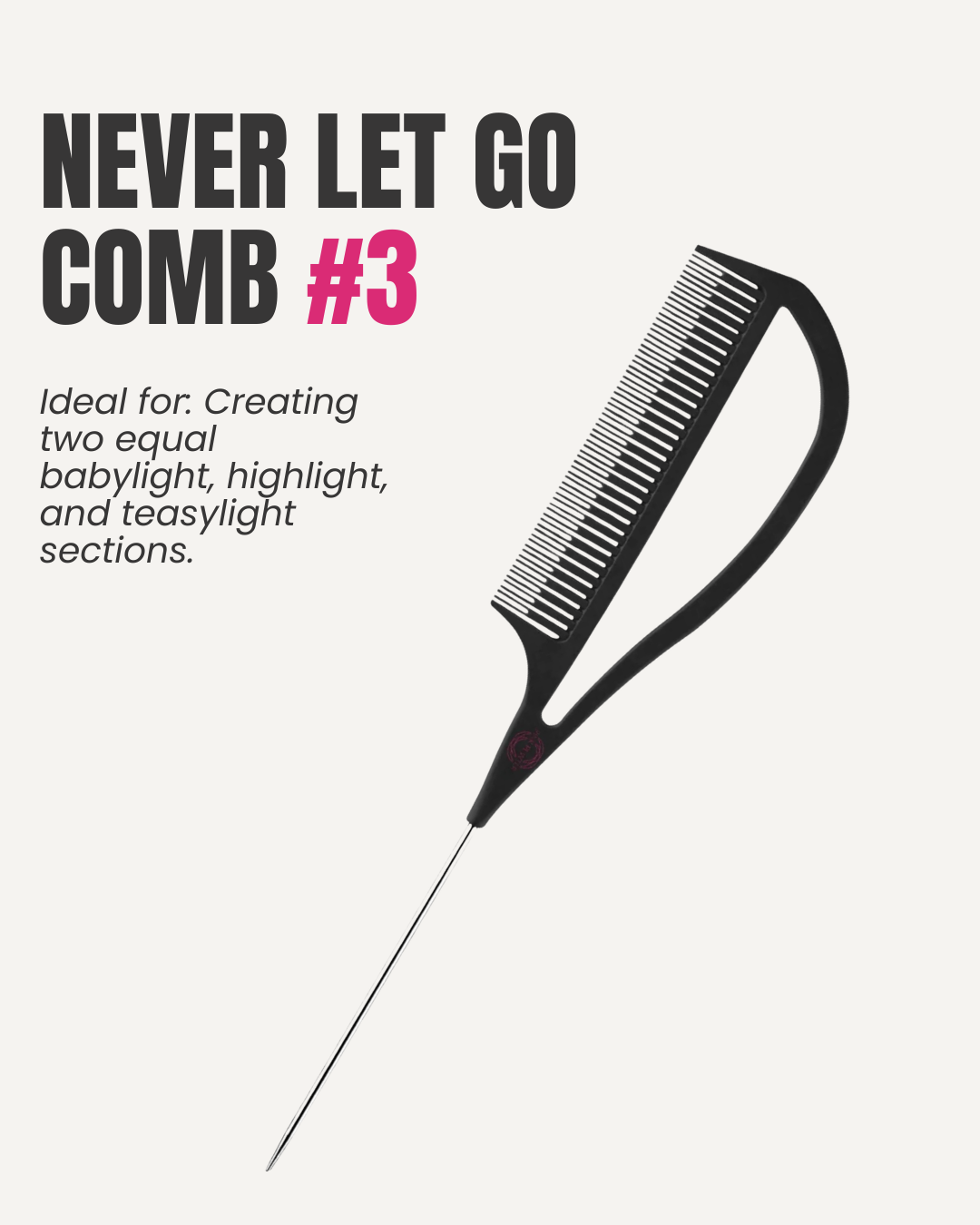 "Never Let Go" Carbon Fibre Babylight, Highlight and Teasylight Comb (Black 10.25") #3