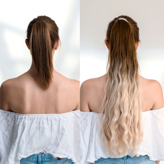 27" Body Wave Ponytail Clip-in BALAYAGE BLONDE