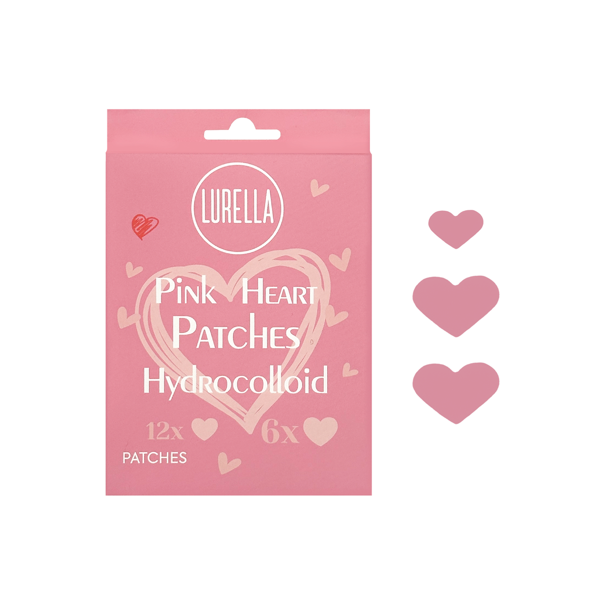 Parches para granos con forma de corazón rosa