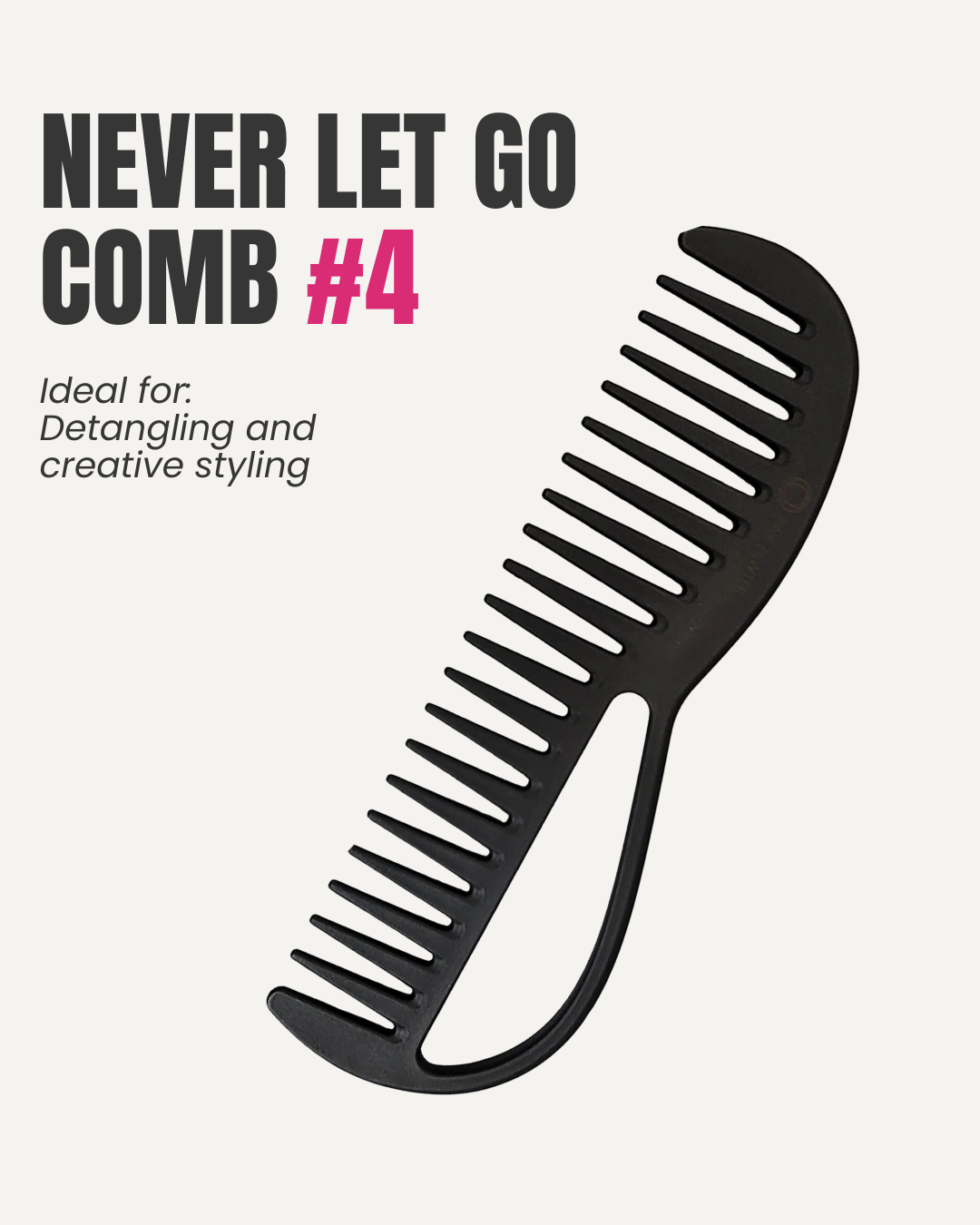 "Never Let Go" Carbon Fibre Detangling and Styling Comb #4