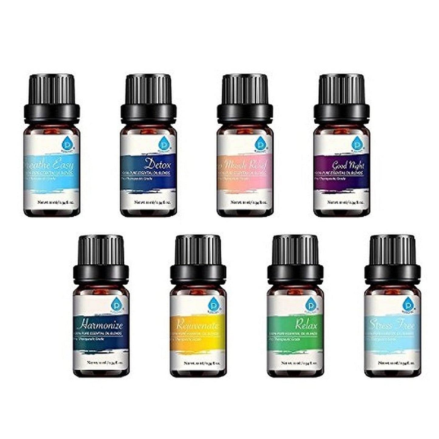 Paquete de 8 aceites esenciales de aromaterapia 100 % puros