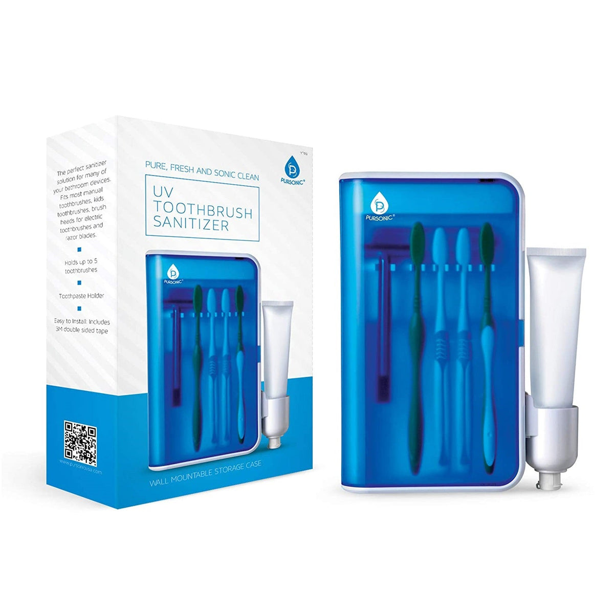 Esterilizador portátil de cepillos de dientes con luz UV para montaje en pared