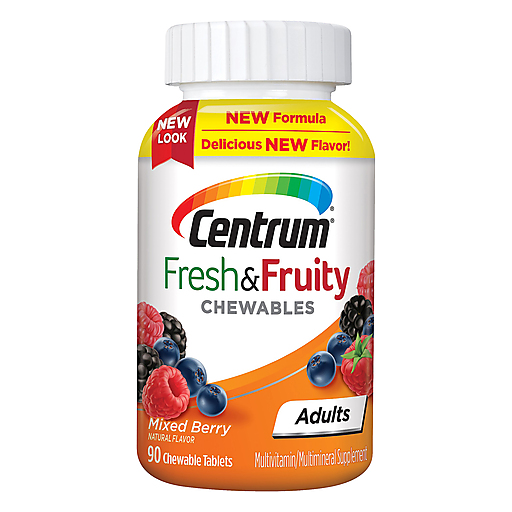 Centrum Adults Fresh & Fruity Chewables Multivitamin & Multimineral Supplement Mixed Berry