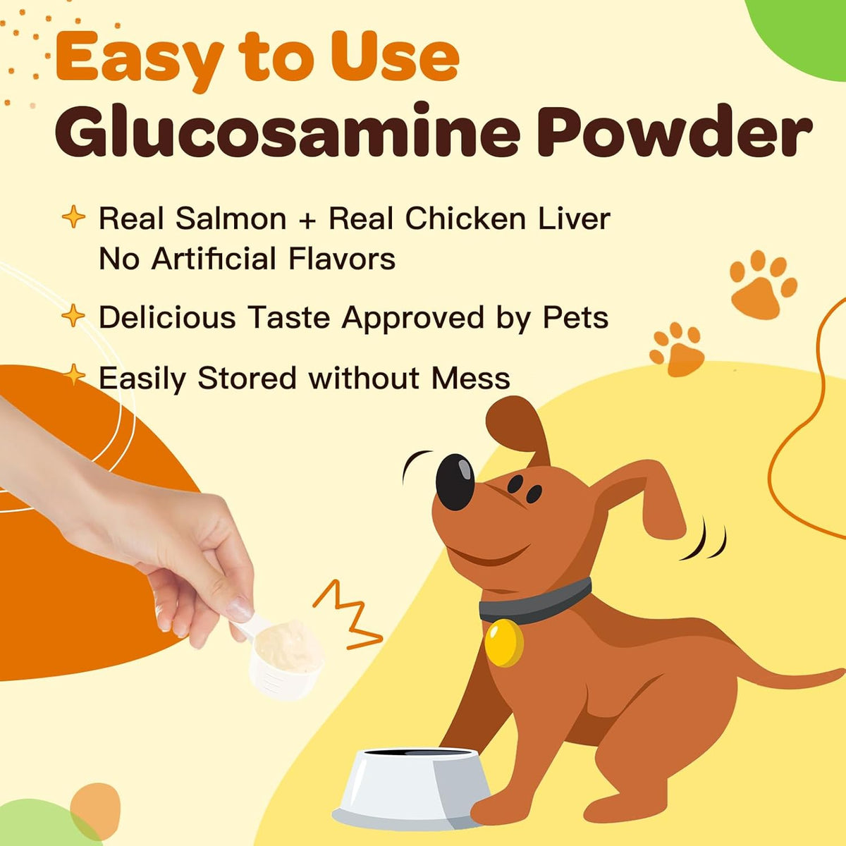 Glucosamine HCl 600mg + MSM 400mg + Salmon Oil + Green Lipped Mussel, Hip & Joint Powder, Salmon Flavor, 90 Scoops