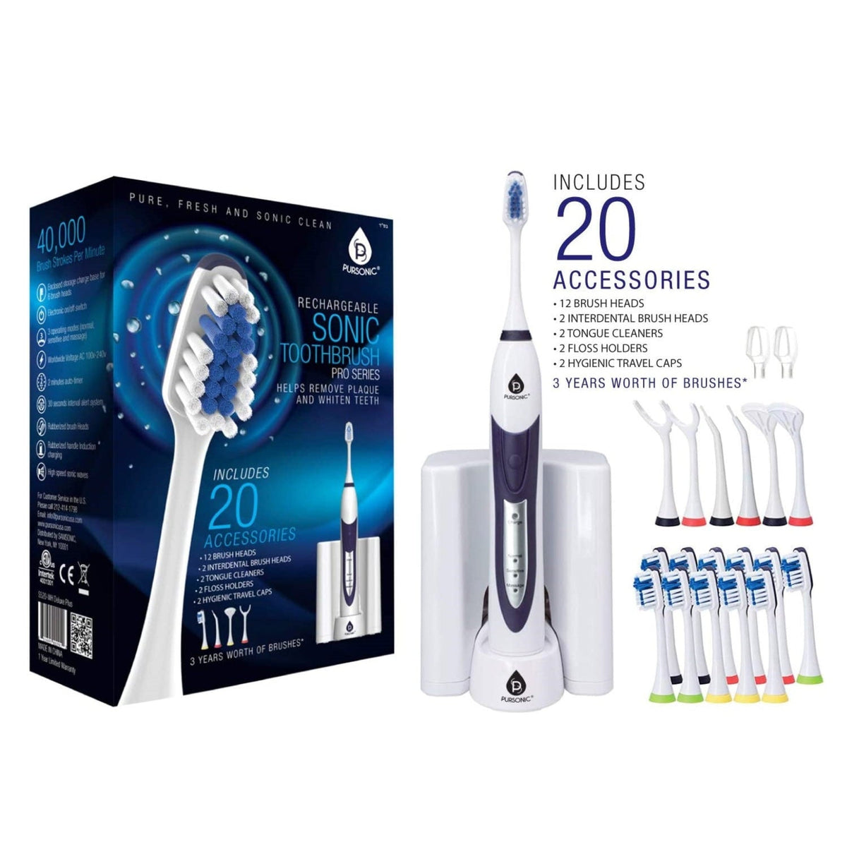Cepillo de dientes eléctrico recargable con movimiento eléctrico