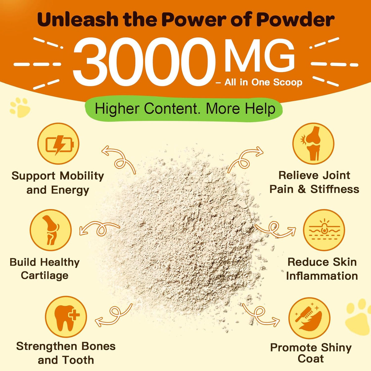 Glucosamine HCl 600mg + MSM 400mg + Salmon Oil + Green Lipped Mussel, Hip & Joint Powder, Salmon Flavor, 90 Scoops